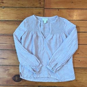 Cynthia Rowley 100% linen light purple/lilac coloured shirt boho, summer, linen